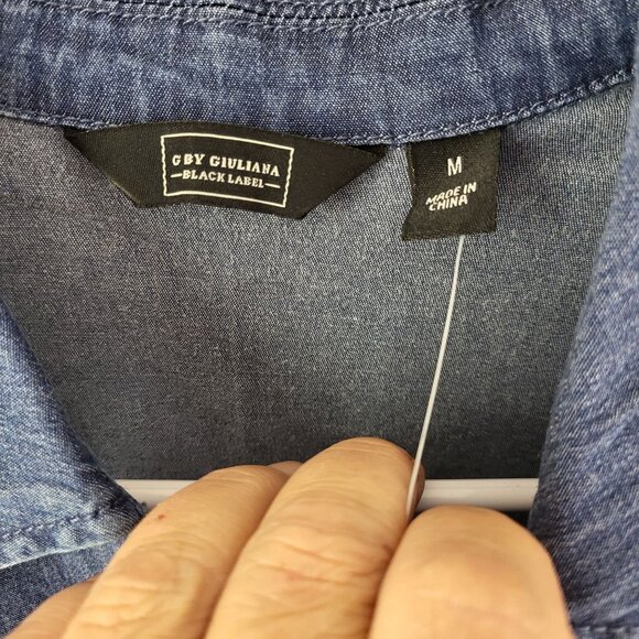 Women's Sleeveless Denim Button-Down Maxi Dress Braided Belt G By Giuliana M NWT - Picture 7 of 15